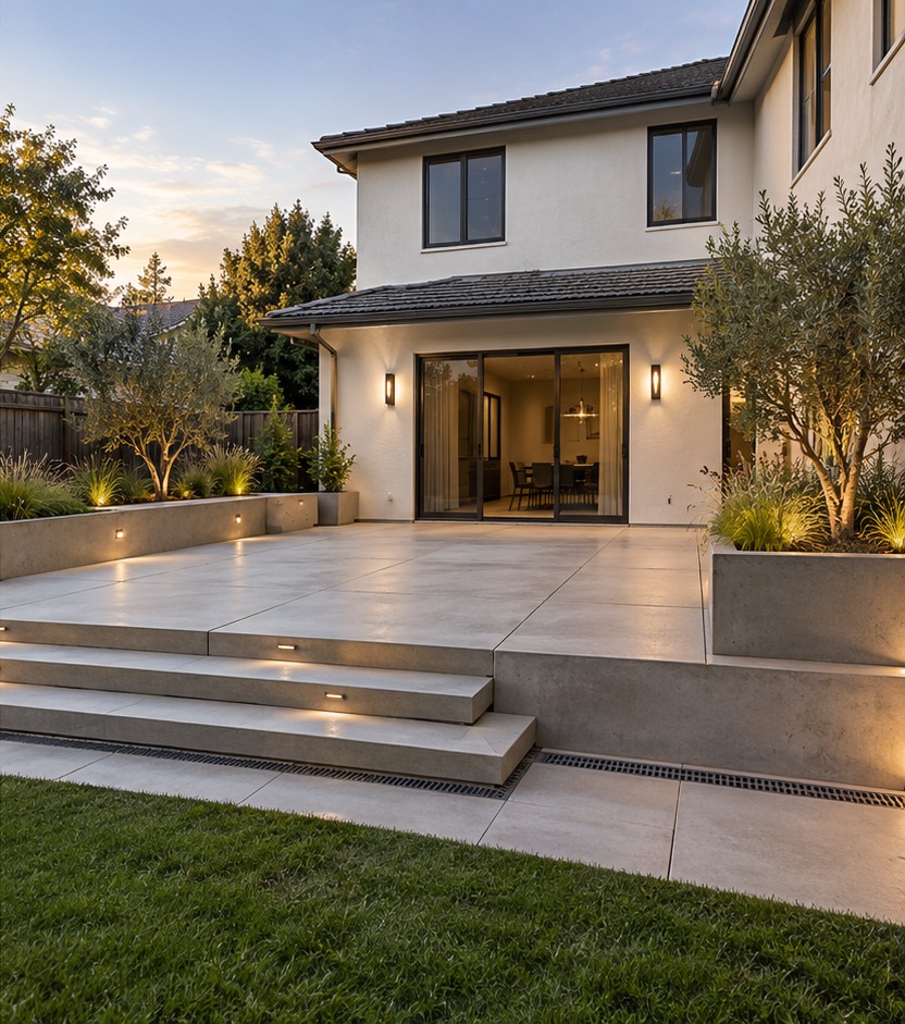 Concept rendering of a finished concrete patio