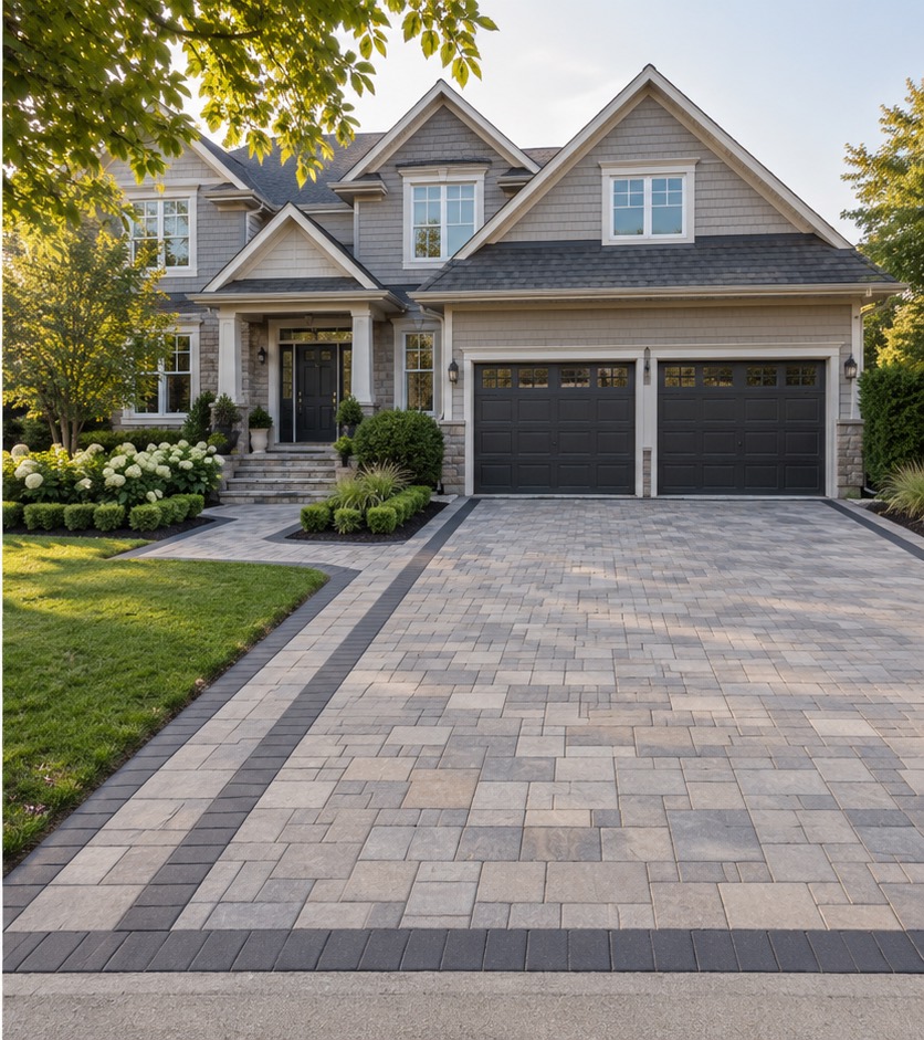 Concept rendering of a finished driveway and walkway