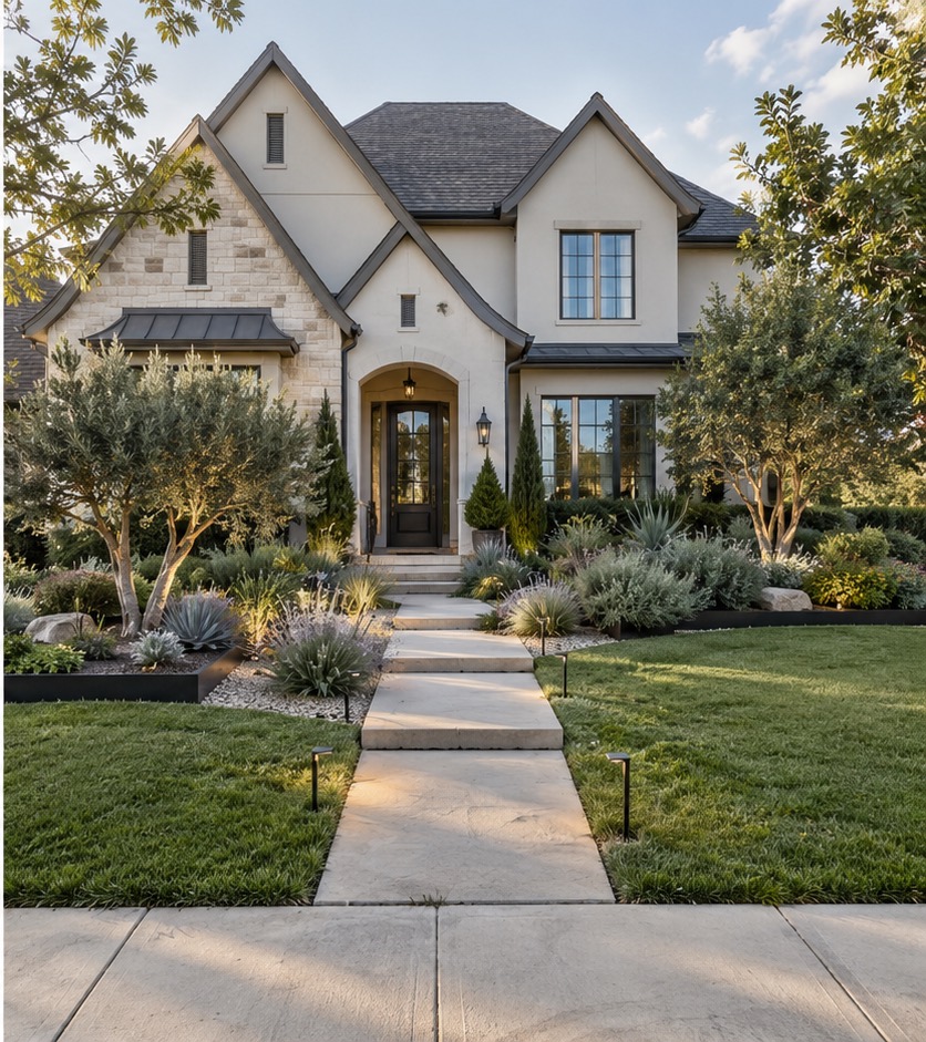 Concept rendering of a landscaped front yard